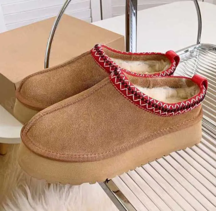 Buty New Australia Damskie śniegowce Tazz Slipper Tasman Designer Boots Futrzane klapki Klasyczne Ultra Mini Platformie Botki Zamszowe Wełniane Zimowe WarmuggH