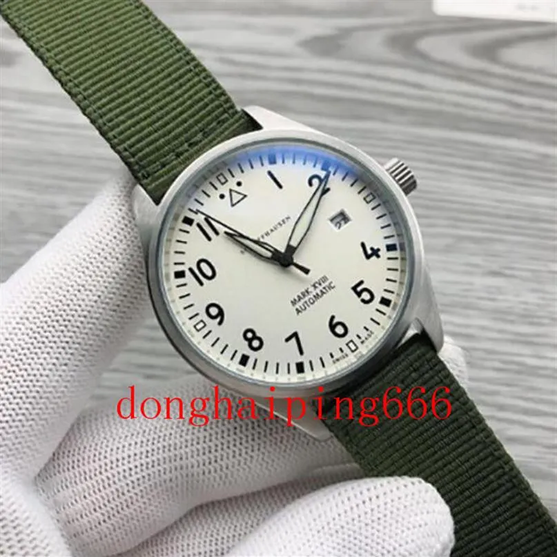 2021 Luxury News Men's Watches Automatiska mekaniska rostfritt st￥l Svart l￤der Enkla 41mm Piloter Titta p￥ Mark XVIII Outdoor2014