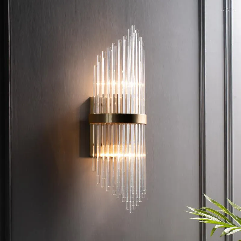 Lâmpadas de parede loft moderno cristal luminária decoração nórdica casa espelho de madeira luminária de lâmpada de lâmpada de corredor de madeira