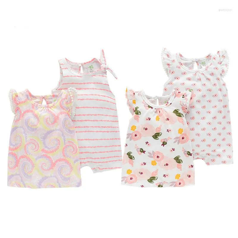 Clothing Sets 2022 2 Pcs/set Baby Girl Sleeve Bodysuits Soft Cotton One Piece Infant Born Girls Summer Clothes