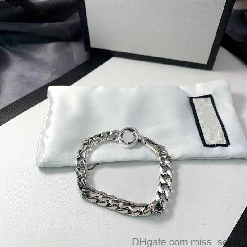 925 Sterling Silber Armband Unisex Designer Armbänder Luxus Cool Boy G Mode Herren Damen Herren Kette Geschenk Paar Armbänder D210912262