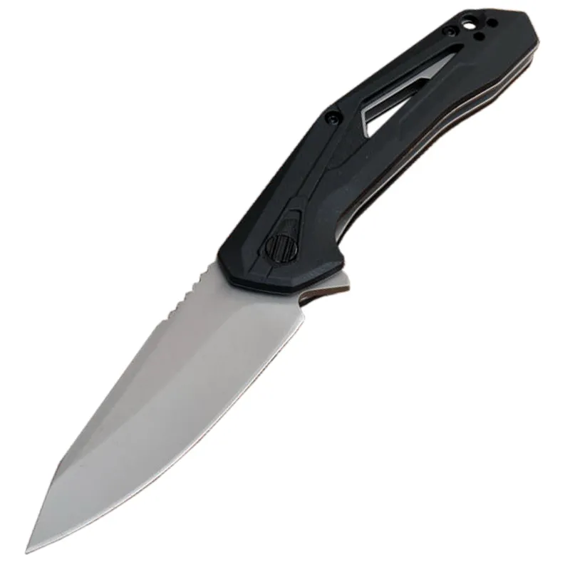 KS1385 Flipper couteau pliant 8Cr13Mov DLC lame de revêtement poignée en Fiber de verre assistée couteaux de dossier à ouverture rapide avec boîte de vente au détail