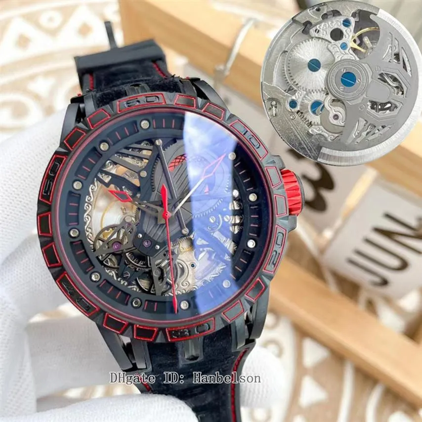 Высококачественные мужские часы автоматическое движение Duotone Skeleton Dial Luxusuhr Многофункциональные турбилловые наручные часы резиновая лента orologi246b