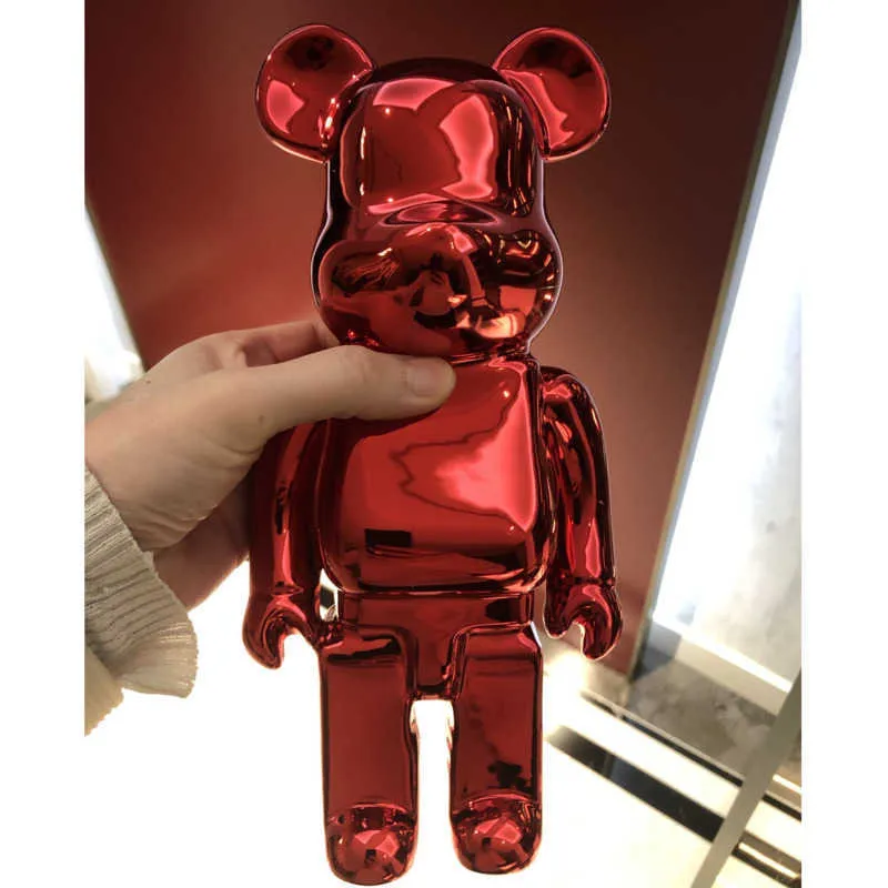 Dekorativa föremål Figurer 26cm plätering Bearbrick 400 silverstaty harts björn tegel skulpturmodellrum heminredning figurer dec259f