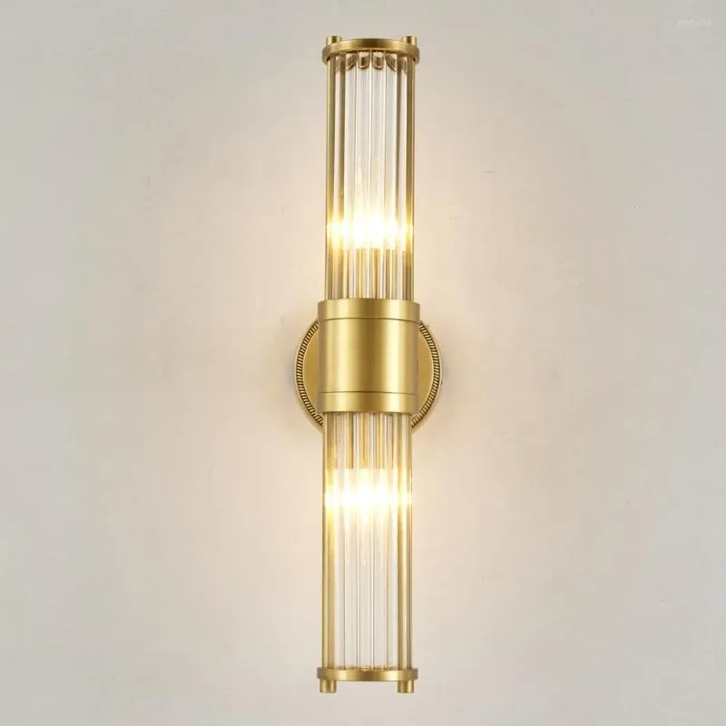 Lâmpadas de parede Armazenamento de ouro para o banheiro iluminação de Morden sobre o mirror Vanity Lights Combate com sombra de vidro E14