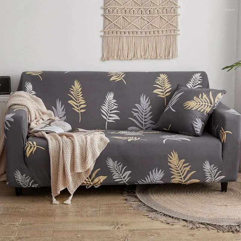 Stoelbedekkingen tropische planten sofa cover flamingo's printbank 4/3/2/1 zuiverer universele elastische slipcovers l vorm set