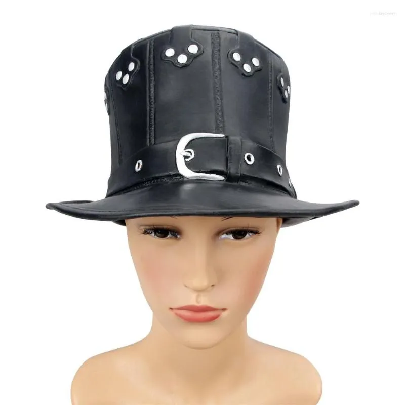 Вечеринка поставляет Cosmask Halloween Steam Punk Style Latex Hat Fashion Cosplay Dome Bowler Black Steampunk Decor Vintage Carnival Hats