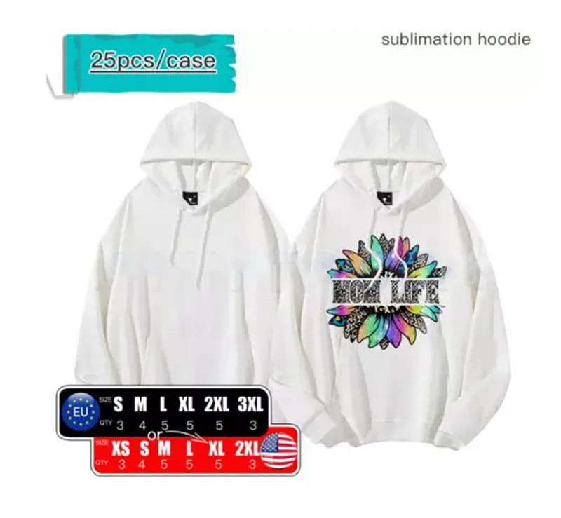 Sublimation Blank Hoodie Hoodies With White Letter Print For DIY