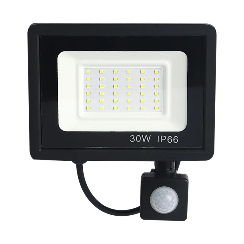 PIR 모션 센서 LED 블러드 라이트 IP66 방수 더럽광광 야외 스포트라이트 벽 램프 반사기 10W 20W 30W 50W 100W 150W 200W