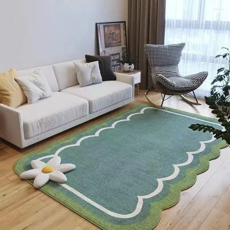 Carpets Special-shaped Carpet Living Room Decoration Home Thickened Fluff Bedroom Bay Window Pad Flower Lovely Girl Floor Mats