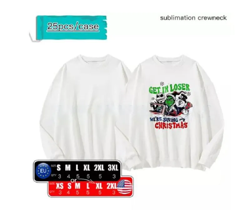 US Warehouse Sublimation Long Sleeve Shirt for Women Blank T-Shirt Sublimation White Athletic Tops Sweatshirt for DIY Polyester
