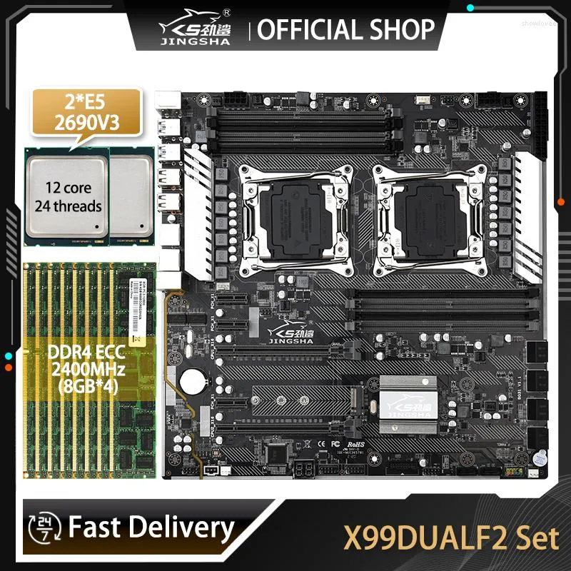 Материнские Платы Jingsha X99dual F2 Motherboard Set С Xeon E5 2690V3 И ...