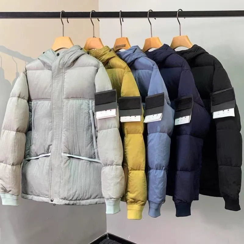 Jaquetas masculinas homens moda designer de luxo marca jaqueta quente algodão parkas nylon metálico impermeável à prova de vento premium homem tendência inverno aquece algodão ao ar livre outwear