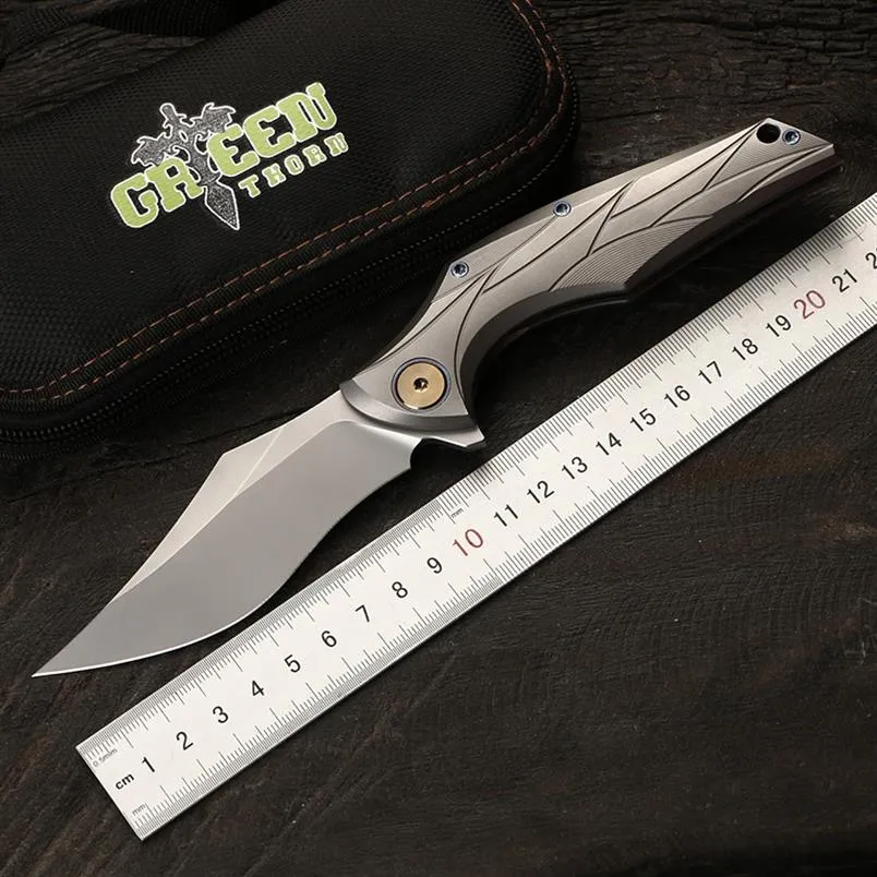 Green Thorn Oryginalny projekt Szybkie składanie noża M390 Blade TC4 Titanium Stopy Camping Nóż Kieszonkowy nóż E264Q