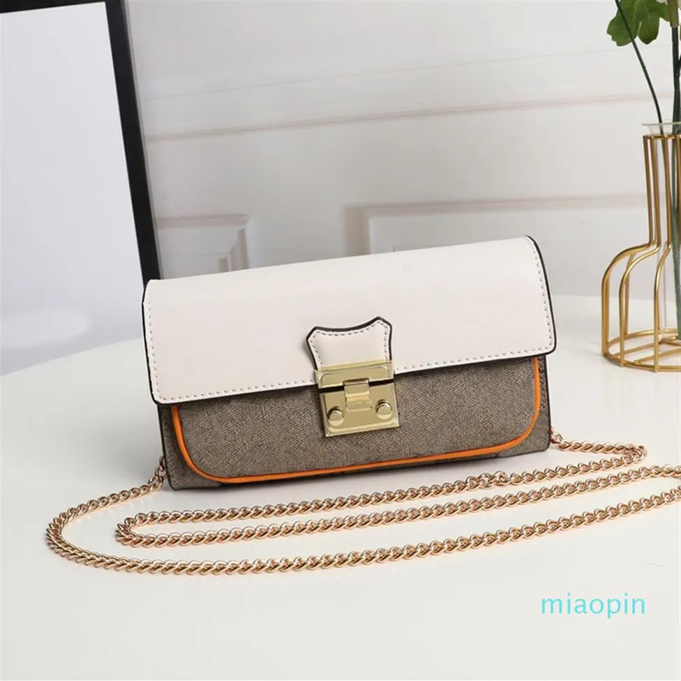 Padlock Chain Bag Flap Handbag Purse Crossbody Bags Genuine Leather Canvas Patchwork Color Classic Letter Printed Inside Card Slot270T