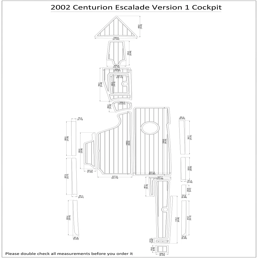 2002 Centurion Escalade Versión 1 Cockpit Boat EVA Faux Foam Teak Deck Floor Pad