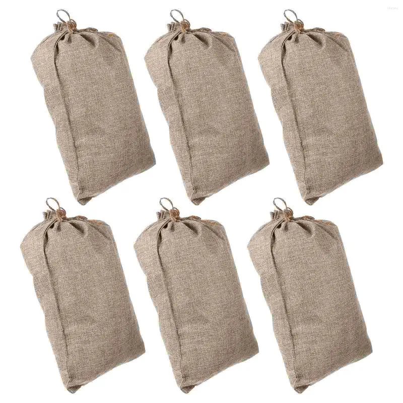 Sac enveloppe-cadeau Sacs ￠ cordon Sacs Burlap Strangement Vegetable Poux en lin