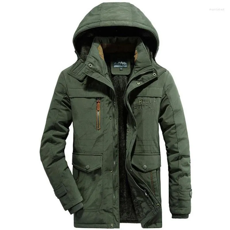 メンズダウンプラスサイズのブラン​​ドQuality Military Winter Jacket Men Windbreaker太い暖かいウールライナーParka Hombre Outwear Long Coat Male L-6XL