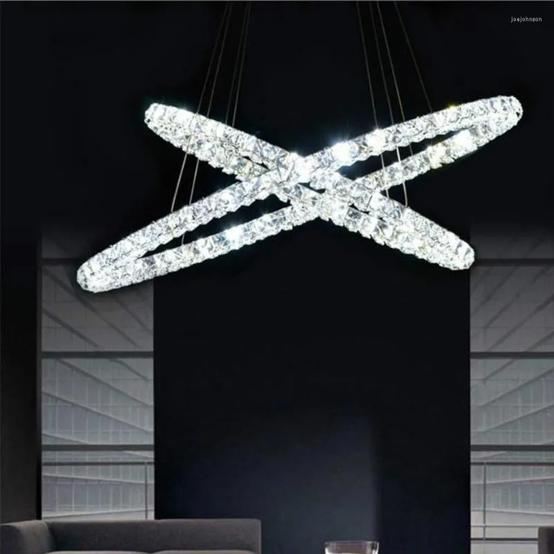 Pendant Lamps Dimmable Crystal Light Ring Lights Circle Rings Indoor Lamp Modern Lighting