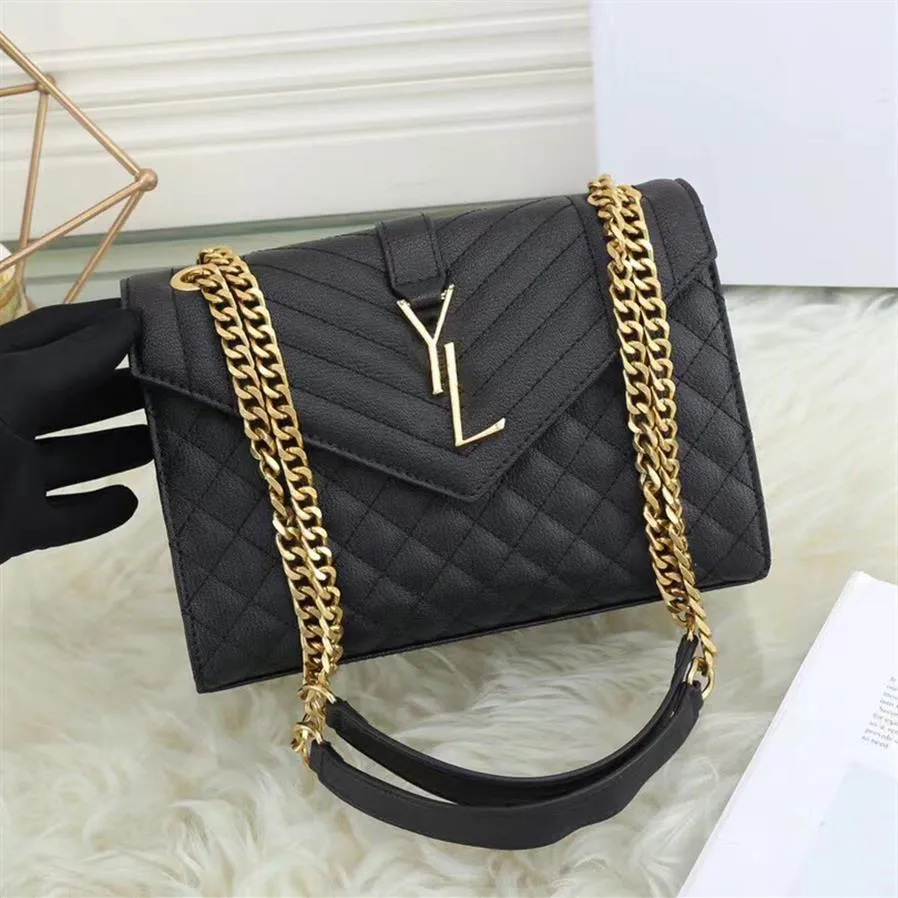 Luxury Fashion Gold Chain Leather Bag Women Handbag Shoulder Purse Handbags Luxurys Designer Messenger Bags Wallet203O