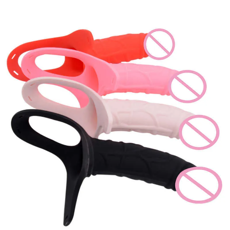 Beauty Items Strap On Dildo Realistic Hollow Penis Sleeve M/L Size sexy Toys For Men Vaginal Stimulator Women Lesbian Masturbator