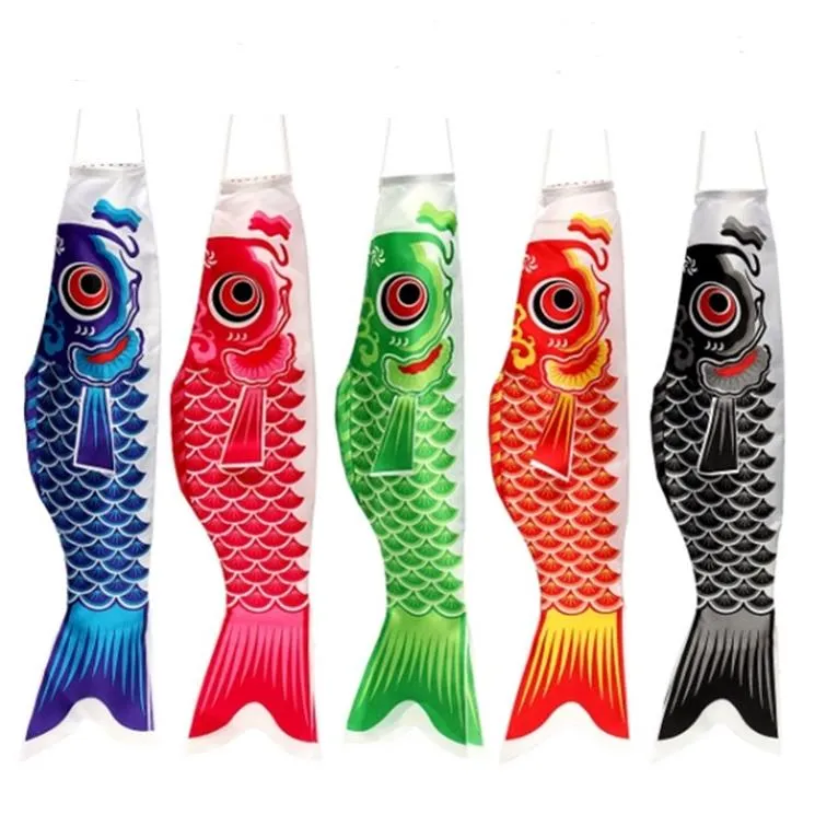 Cartoon Fish Wind Sock Flag Colorful Japanese Style Windsock Carp mini Koinobori Gifts Fishs Wind Streamer Home Party Decorations Inventory Wholesale SN579