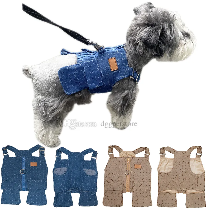 Designer Dog Clothes Brand Dog Apparel Luxury Dogs Jacket with Classic Letter Pattern Pet Vest Harness Puppy Winter 2 in 1 Outfit Cold Weather Coat Brown L A505