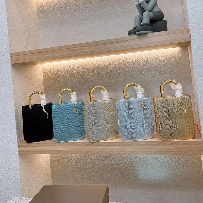 Echte Leder Mini Tasche Mit Schimmernden Serpenti Griff Crossbody Schulter Kupplung 5 Farben Von 65 88 DHgate