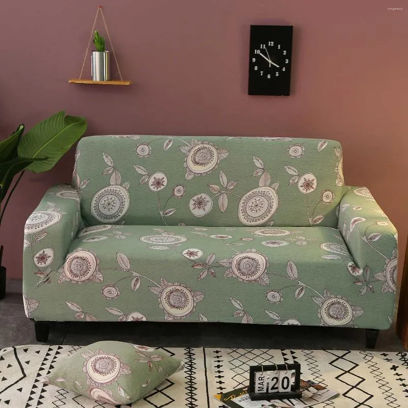 Housses de chaise imprimé floral housse de canapé feuilles pastorales canapé extensible serviette élastique pour bureau à domicile simple deux trois quatre sièges