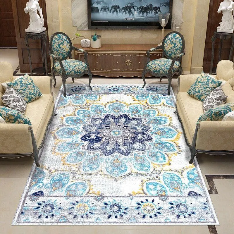 Tapetes vintage boêmio para decoração de sala de estar casa grande área tapetes quarto quarto marroquino de cabeceira de cabeceira de cabeceira tapete de entrada