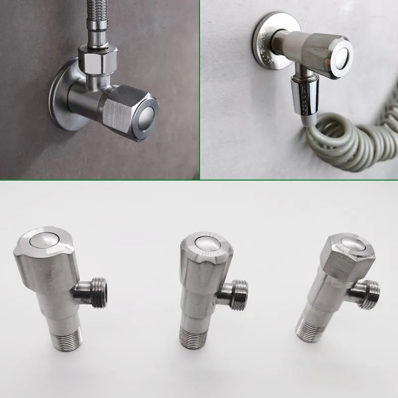 Bathroom Sink Faucets Brushed Stainless Steel Angel Valve Flexible Hose Connector For Basin Or Kitchen Shunt
