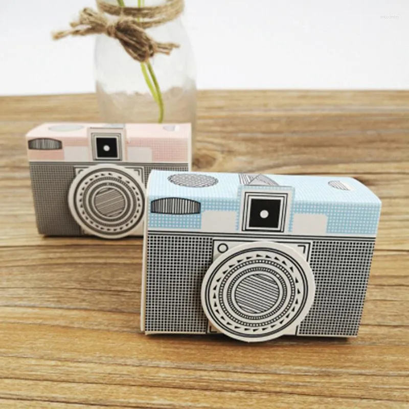 Confezione regalo Forniture per scatole di caramelle per anniversario di matrimonio dal design creativo a forma di fotocamera