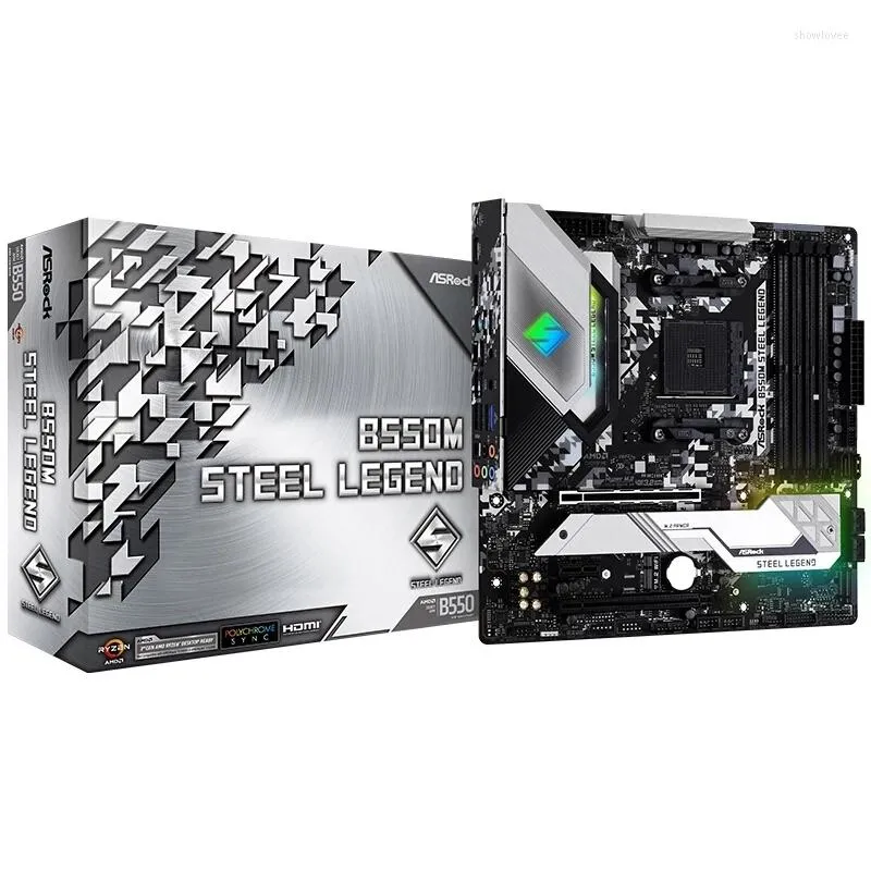 Moderbrädor för ASROCK B550M Stållegend Moderboard Socket AM4 B550 Original Desktop PCI-E 4.0 M.2 NVME Mainboard