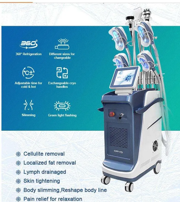 360 ° Cool Sculpt Cryo Cryolipolysis Fat Freeze Slant Machine Freezing Cryoterapi Slim Fat Reduction Body Shaping Weight Loss Beauty Equipment