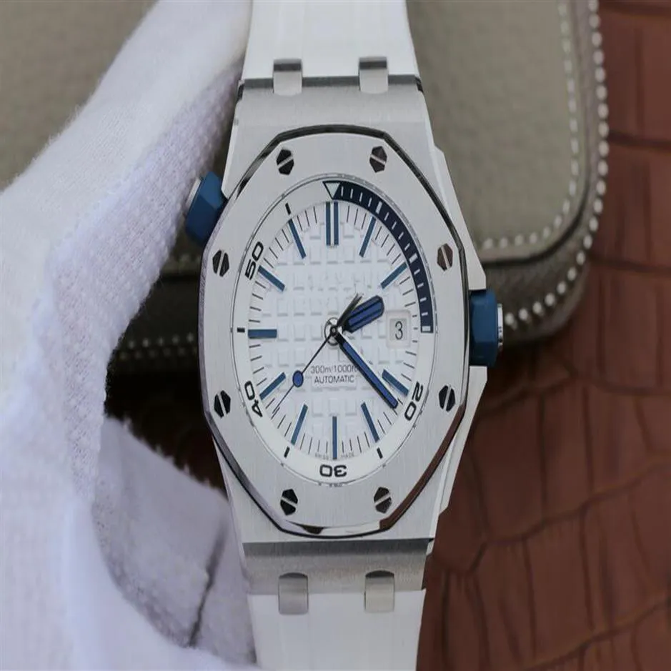 Fabriksleverantör Toppkvalitet Luxury Top 42mm armbandsur Automatisk rörelse Herrklocka Watches White Dial273f