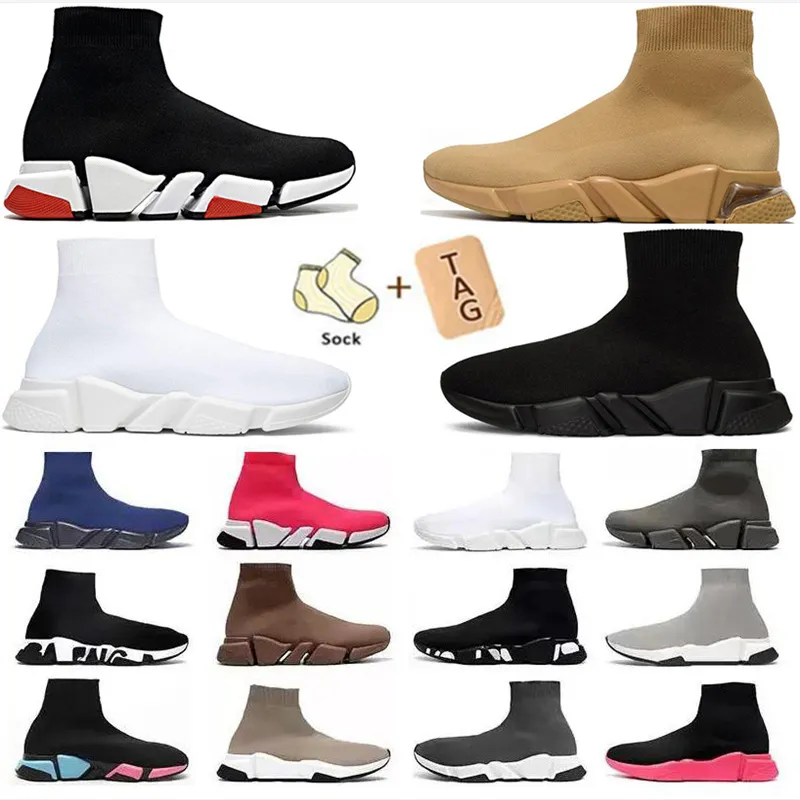 Fashion Paris designer casual shoe socks shoes 2.0 black white red breathable men's and women's running shoes outdoor sports size 36-45 lopr
