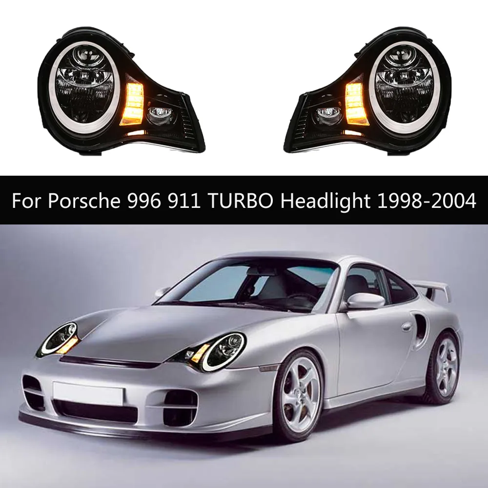 Reflektory samochodowe światła do jazdy dziennej dla Porsche 996 911 Turbo Reflight 1998-2004 Dynamiczny streamer Wskaźnik skrętu Wskaźnik