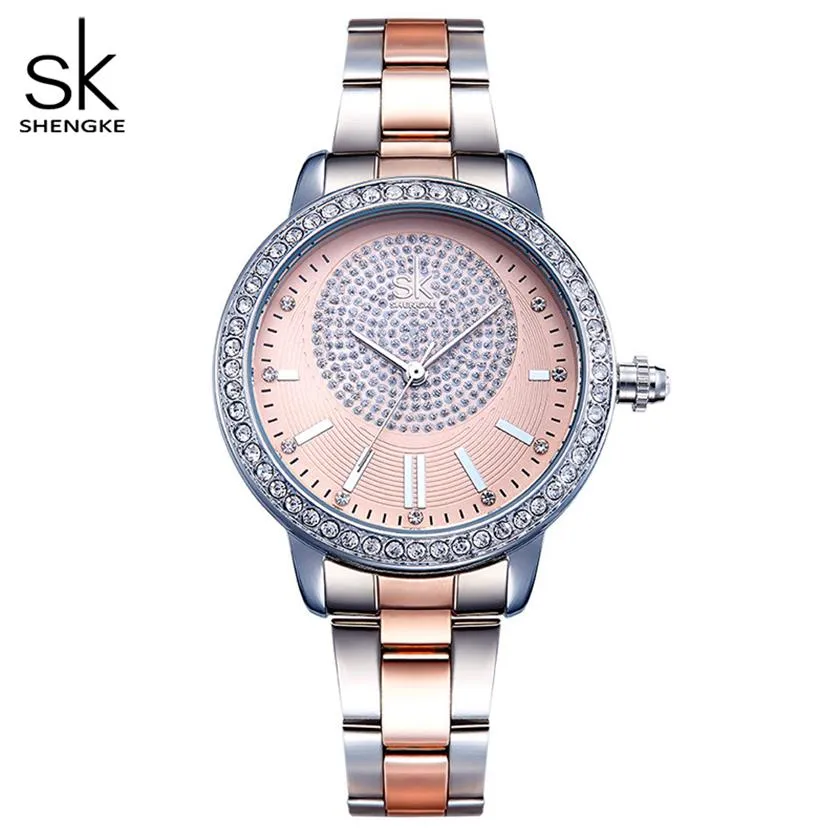 Shengke Bracelet Women Watch New Quartz Top Brand Luxury Fashion Crystal Wristwatches Ladies Gift Relogio Feminino238V