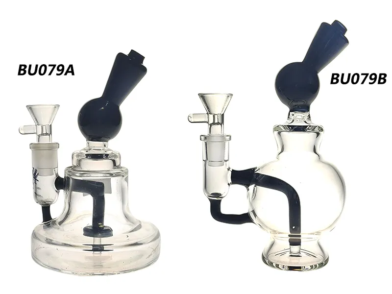 Glass bong Hookah Rig / Bubbler para fumar bong 6 O 8 pulgadas de altura con 14 mm hembra y tazón 500 g de peso BU079A / B