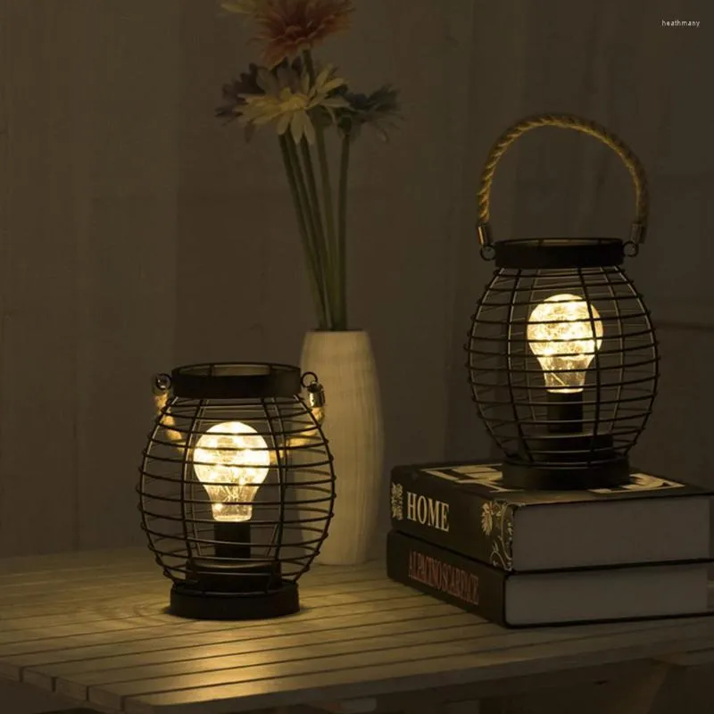 Nattlampor LED -ljus dekoration lampa vinglas flaskan vas bord järn nordisk stil 4.5v koppar tråd nattljus för hemmet