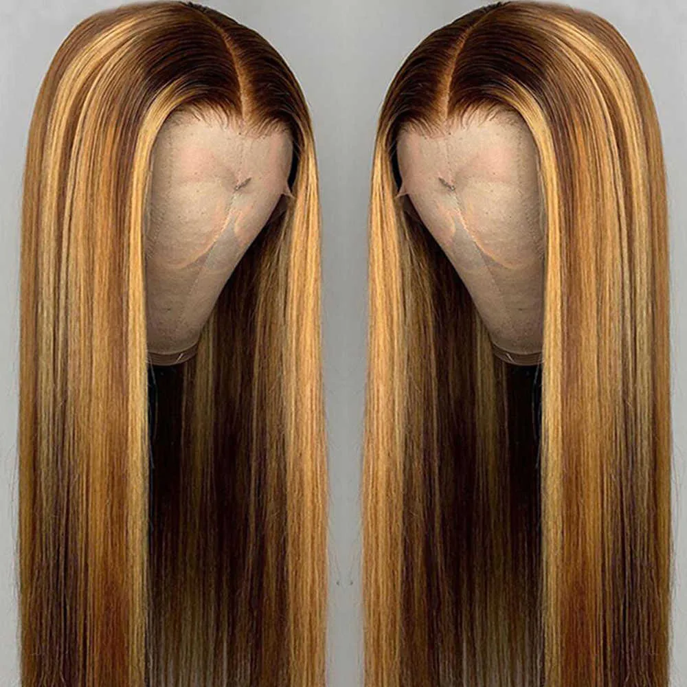 Hot Lace Wigs Mstoxic Ombre Straight Front t Part Human Hair Brazilian al 221216