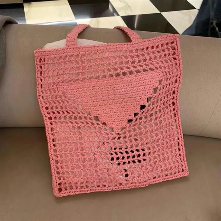 Lady Large Straw Bag Wine Coconut Fiber Tote Bags Women Shopping Handbag high quality Crochet Pouch2437