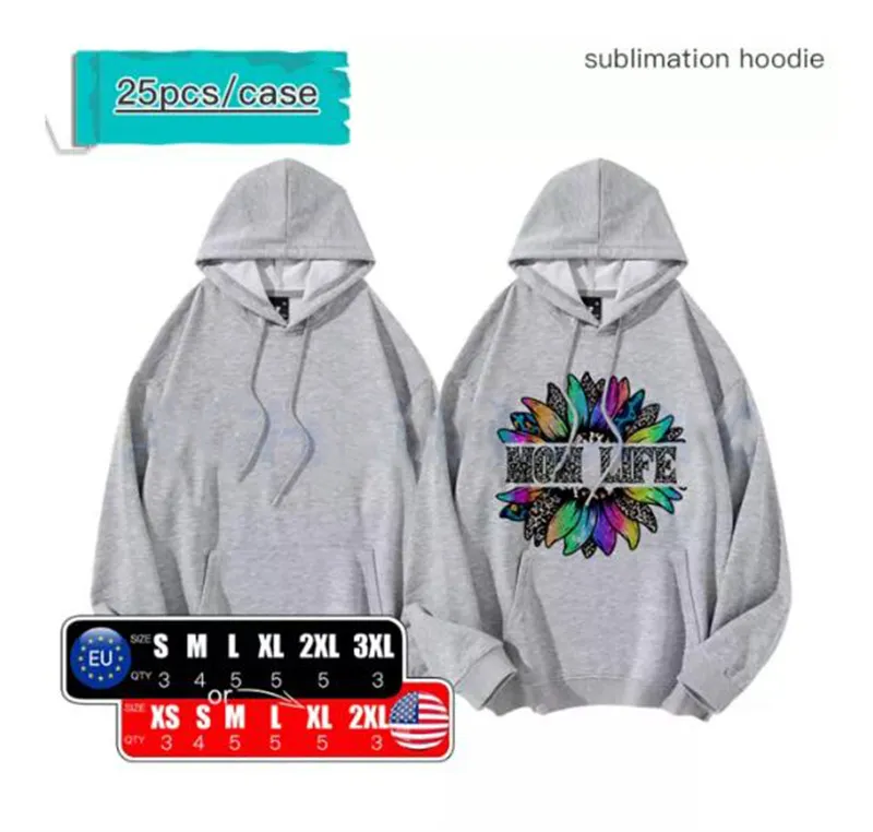 Sublimation Blank Hoodie Hoodies With White Letter Print For DIY