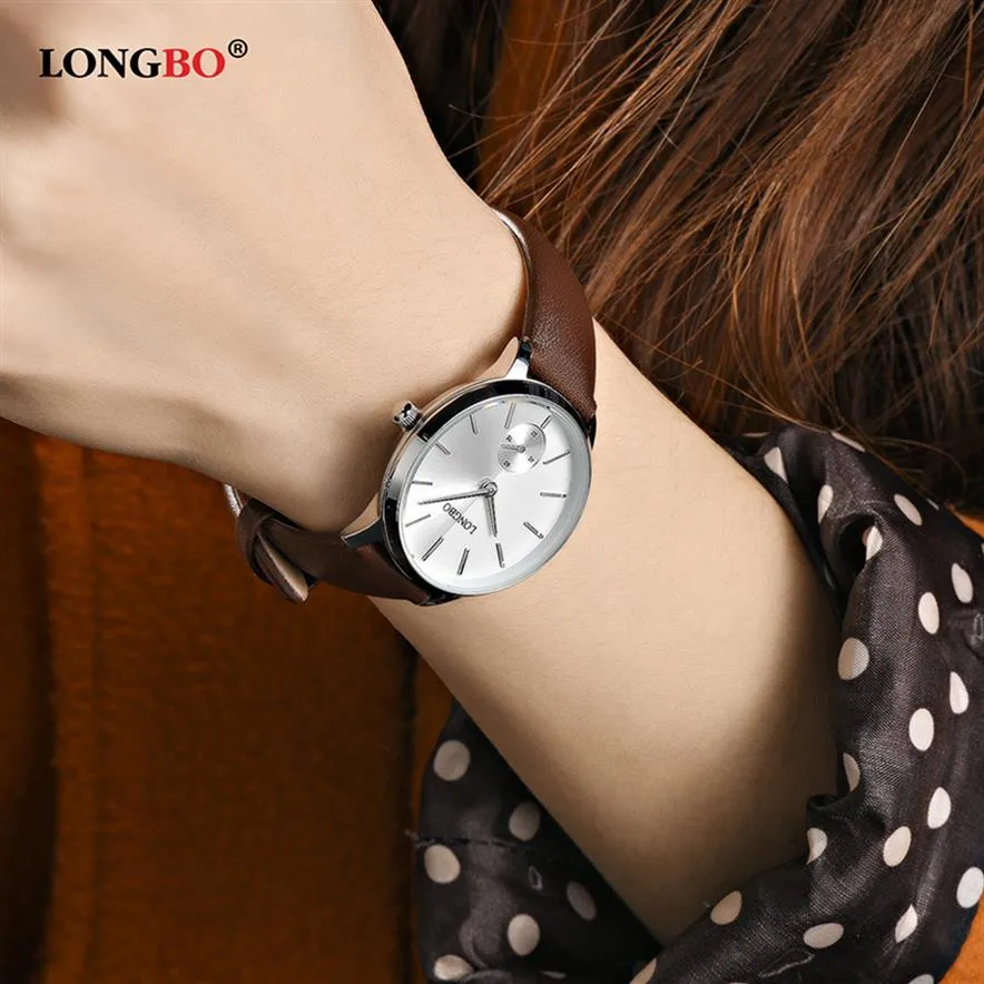 2020 Longbo Luxury Quartz Watch Casual Fashion Leather State Watch Men Women Pare Watches Sports Bristech 80286241H