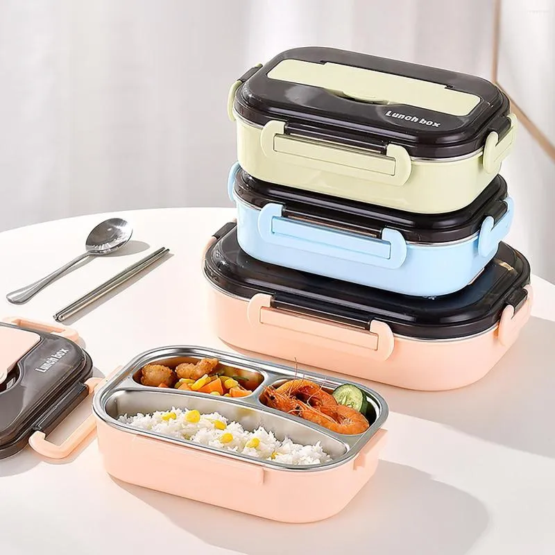 Set di stoviglie Isolamento portatile a tenuta stagna Contenitore per il pranzo Contenitore per cucina Metallo ecologico Per lavastoviglie per ufficio senza BPA