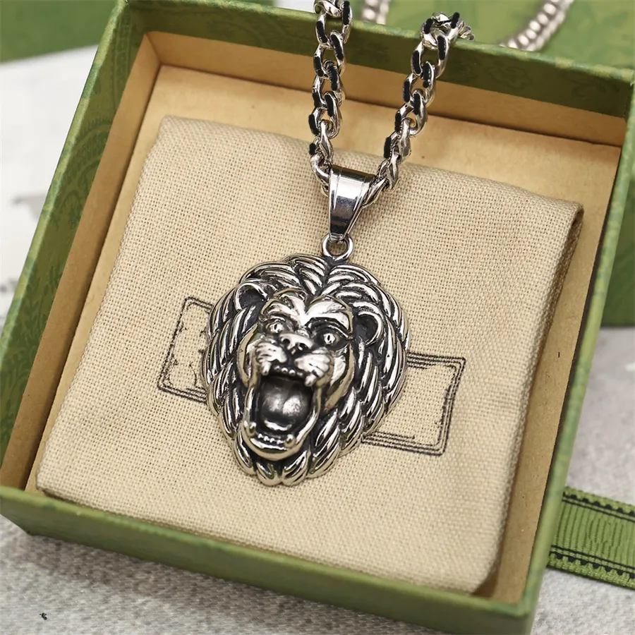 Fashion Brand Mens Pendant Necklace With Lion Head Luxurys Mens Womens Jewelry Necklaces Premium Designer Jewelrys 2022