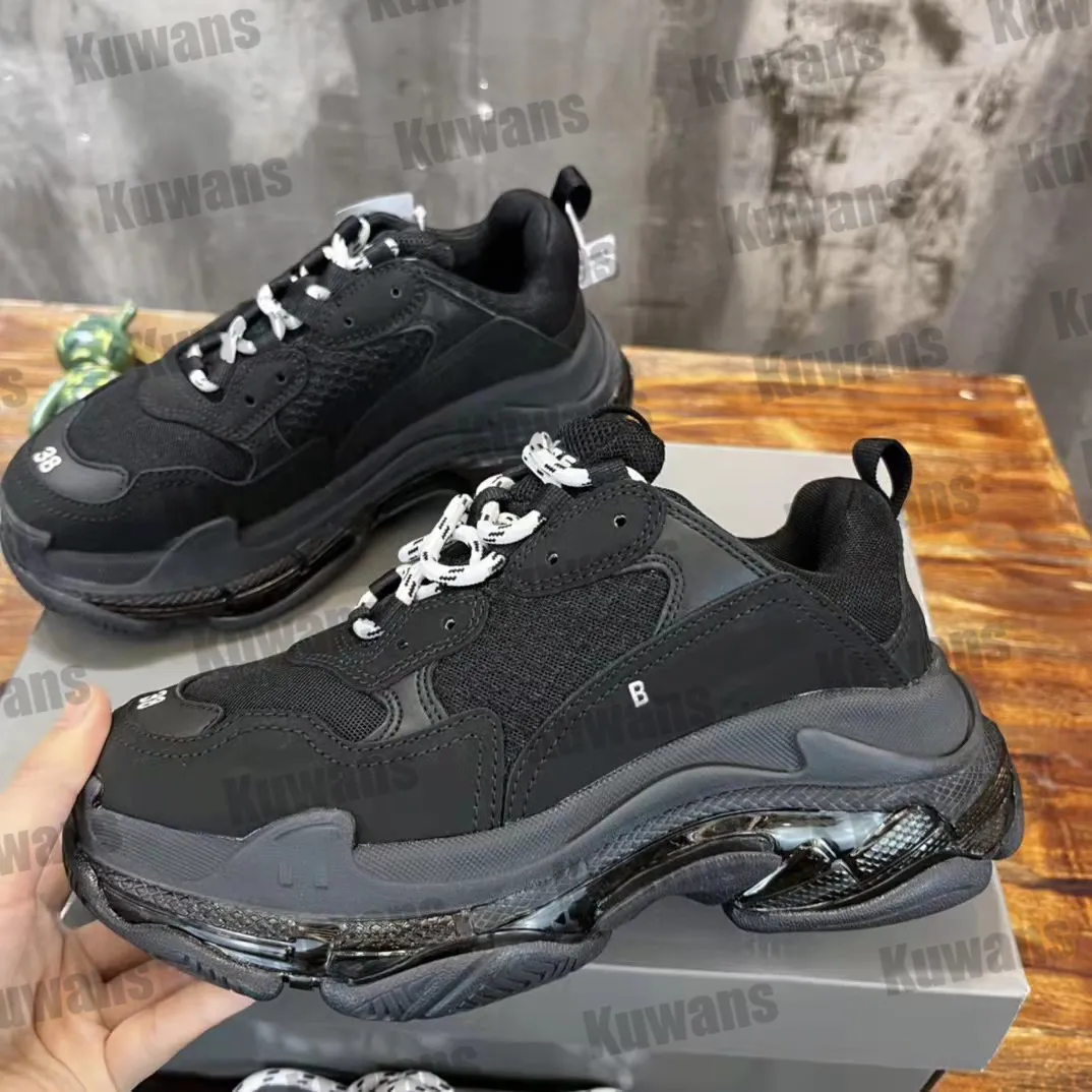 Triple S Track 3.0 Designer Sneakers Shoes Claze Clear Sole B Luxury Men Women Double Foam Mesh Sneaker 1 2.0 Runners Platform Trainers Storlek 36-45