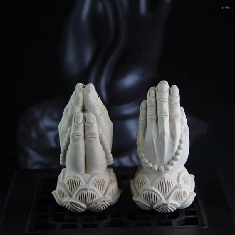 Decorações de jardim Buda estátua de mão atraente Decoração de desktop escultura leve