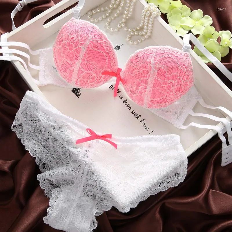 Elegant Pink Bra And Panty Set Back For Women Push Up Lingerie VS