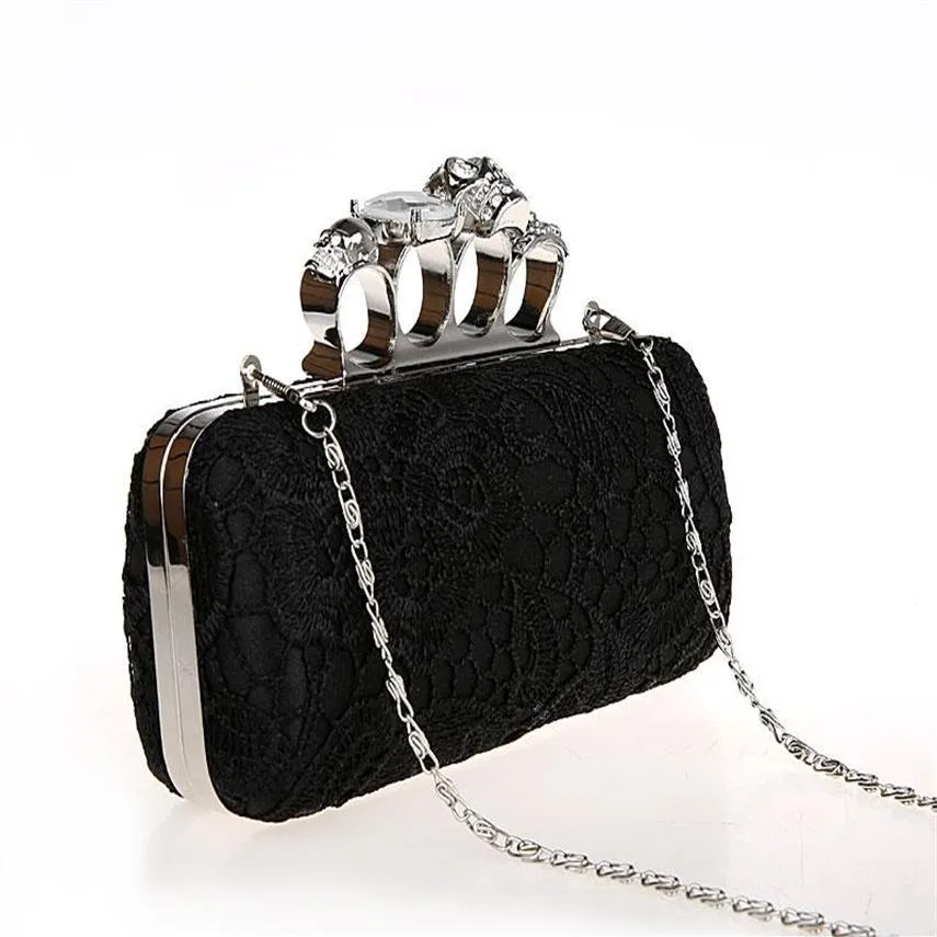 New-Ladies Evening Bag for Party Day Clutches Knuckle Boxed Crystal Clutch Cvening Bag for Weddings HQB1716314W